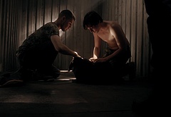 Richard Harmon shirtless in Rogue 1-03 Cathys Song