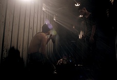 Richard Harmon shirtless in Rogue 1-03 Cathys Song
