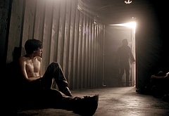 Richard Harmon shirtless in Rogue 1-03 Cathys Song