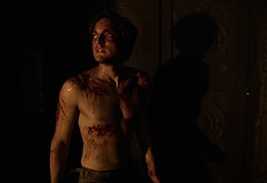 Richard Harmon shirtless in The 100 3-07 Thirteen