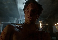 Richard Harmon shirtless in The 100 3-07 Thirteen