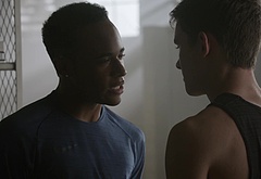 Michael Johnston shirtless in Teen Wolf 5-13 Codominance