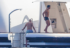Orlando Blooms Shirtless Yacht Day with Woody Harrelson
