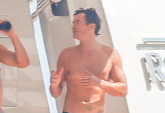 Orlando Blooms Shirtless Yacht Day with Woody Harrelson