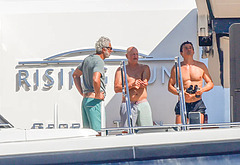 Orlando Blooms Shirtless Yacht Day with Woody Harrelson