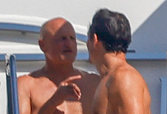 Orlando Blooms Shirtless Yacht Day with Woody Harrelson