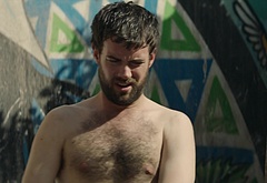 Jack Whitehall shirtless in Bounty Hunters