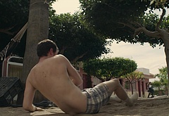 Jack Whitehall shirtless in Bounty Hunters