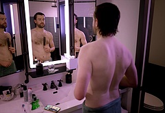Jack Whitehall shirtless in Jack In Time For Christmas