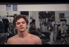 Igby Rigney shirtless in The Sex Lives Of College Girls
