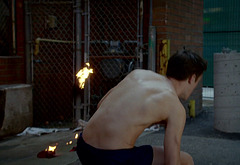 Grant Gustin shirtless and sexy in The Flash