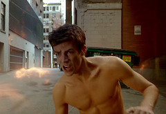Grant Gustin shirtless and sexy in The Flash