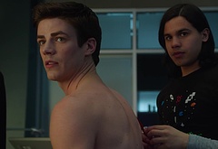 Grant Gustin shirtless and sexy in The Flash