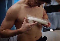 Grant Gustin shirtless and sexy in The Flash