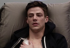Grant Gustin shirtless and sexy in The Flash