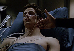 Grant Gustin shirtless and sexy in The Flash