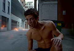 Grant Gustin shirtless and sexy in The Flash