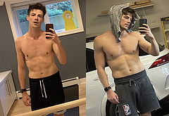 Grant Gustin nude and cock bulge pics