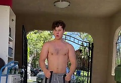Nolan Gould shirtless workout on Instagram