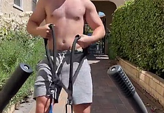 Nolan Gould shirtless workout on Instagram