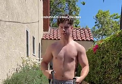 Nolan Gould shirtless workout on Instagram