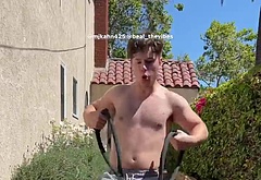 Nolan Gould shirtless workout on Instagram