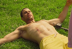 Mason Gooding shirtless and bulge in Pools