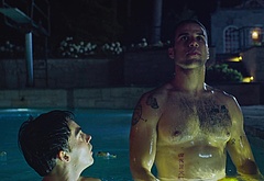 Mason Gooding shirtless and bulge in Pools
