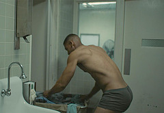 Aaron Pierre shirtless and cock bulge scenes in Lanterns