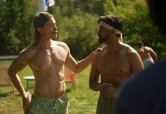 Tom Stevens nude and cock bulge scenes in Moonshine
