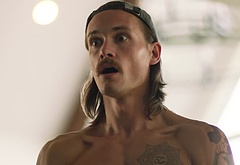 Tom Stevens nude and cock bulge scenes in Moonshine