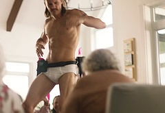 Tom Stevens nude and cock bulge scenes in Moonshine