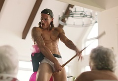 Tom Stevens nude and cock bulge scenes in Moonshine