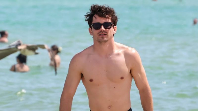 Charles Leclerc Turns Heads with Shirtless Beach Moment in Miami